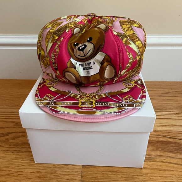 Pink Baroque-Print Teddy Cap from Moschino main image 4